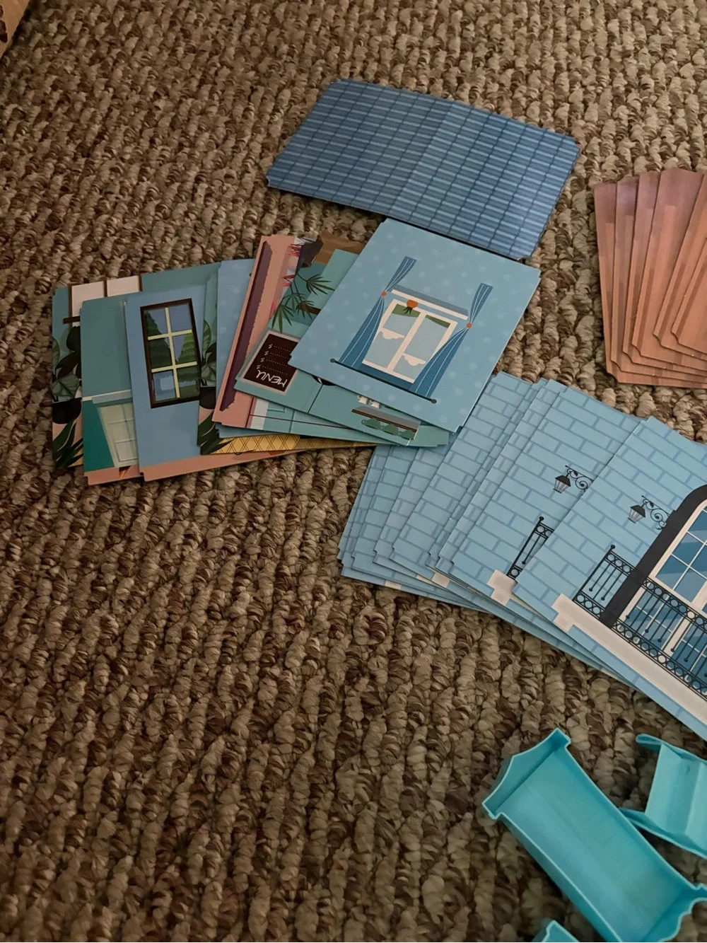 Blue Mini Dollhouse Furniture & Accessories Set - Home Party Supplies